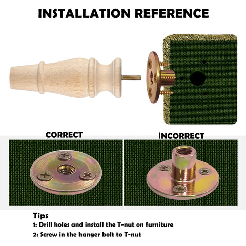 Michanco 6-inch wooden leg pack of 4, includes hardware for mounting.