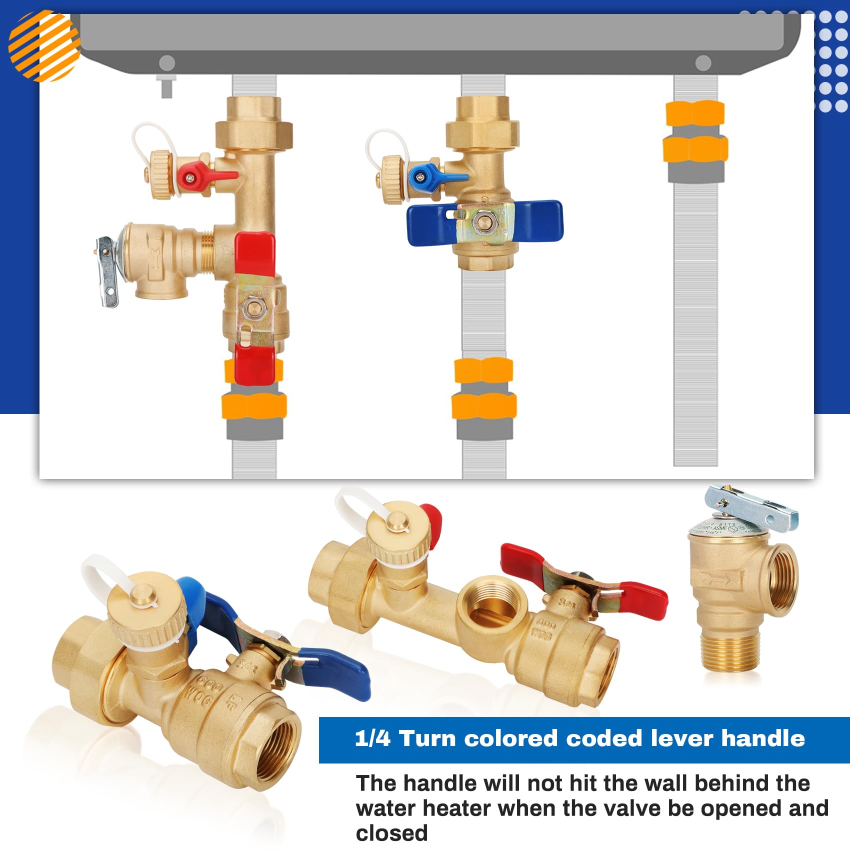 Micnce valve kit compatible with Rheem, Rinai, Ecosmart, Navien, Noritz, Takagi, Bosch for versatile installs.