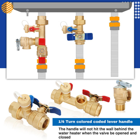 Micnce valve kit compatible with Rheem, Rinai, Ecosmart, Navien, Noritz, Takagi, Bosch for versatile installs.