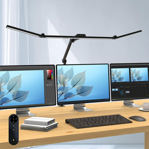 Micomlan 36W desk lamp side view with adjustable arms for versatile lighting.