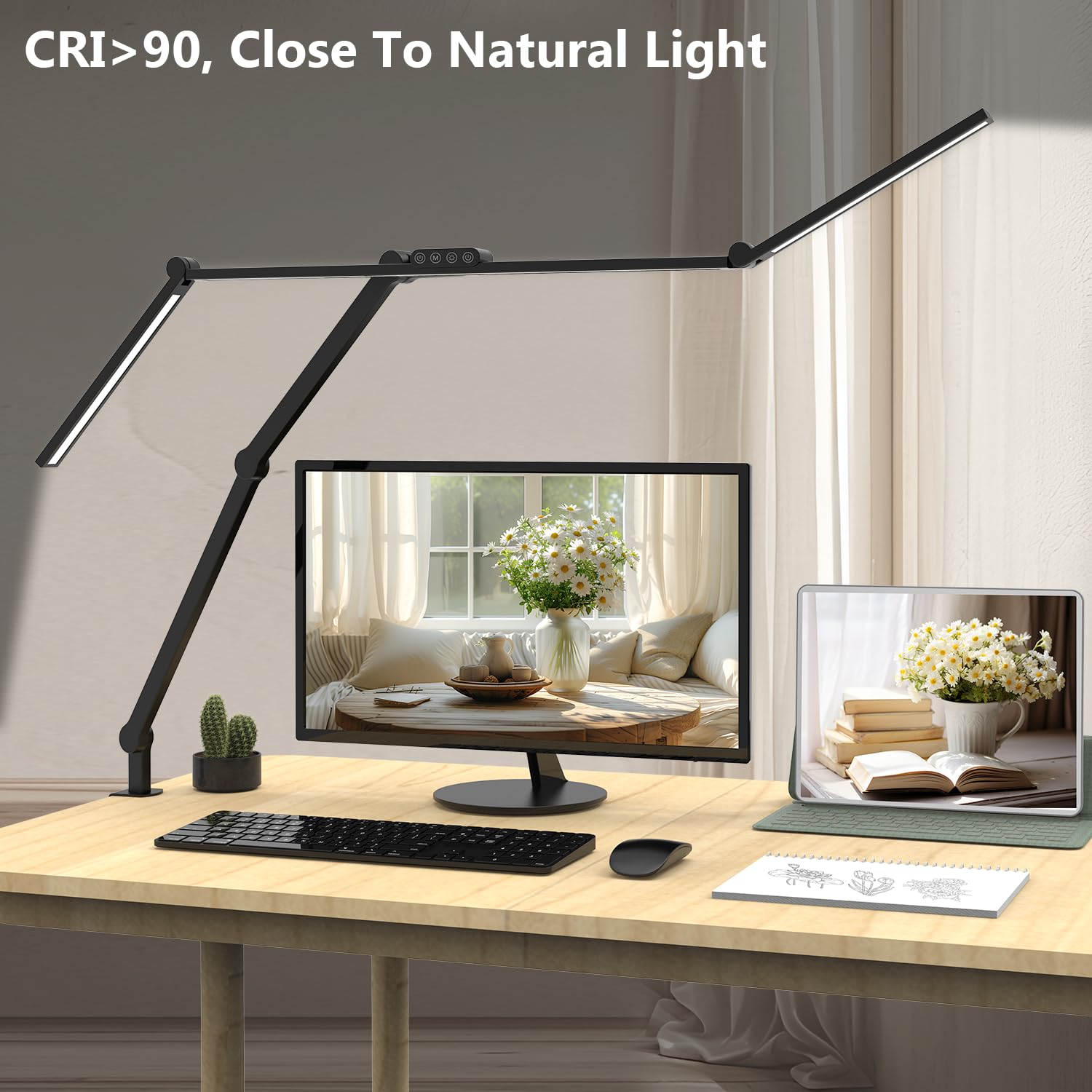 Micomlan dimmable color-temperature LED lamp offers flexible lighting for tasks.