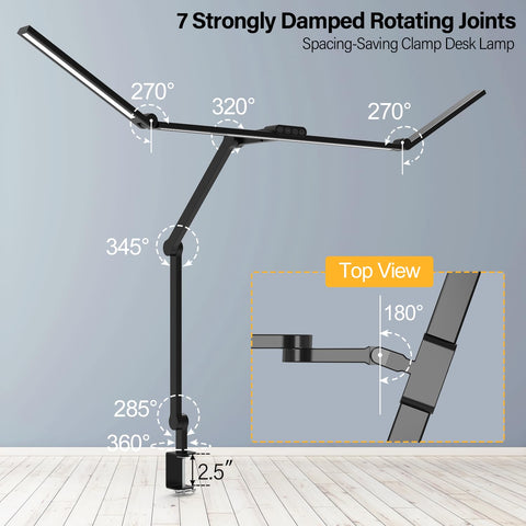 45° angled away main light on the Micomlan lamp reduces glare on the screen.