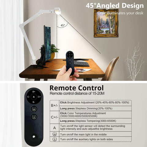 Micomlan Architect Desk Lamp ambient lighting mode eases eye fatigue.