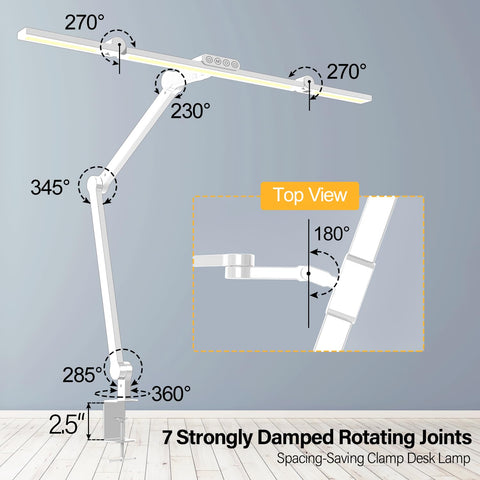 Micomlan Architect Desk Lamp seven-joint arm enables flexible lighting angles.