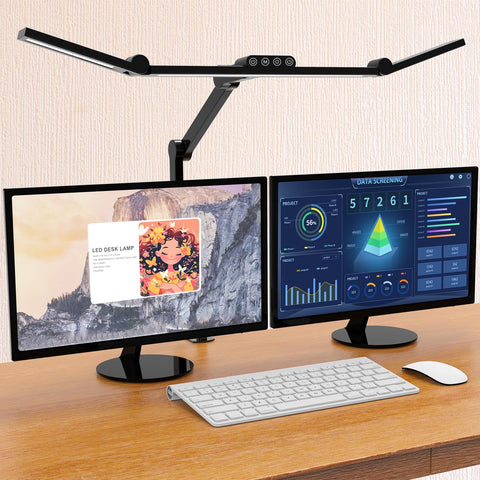 Micomlan desk lamp with clamp and 7-joint arm for flexible desk lighting.