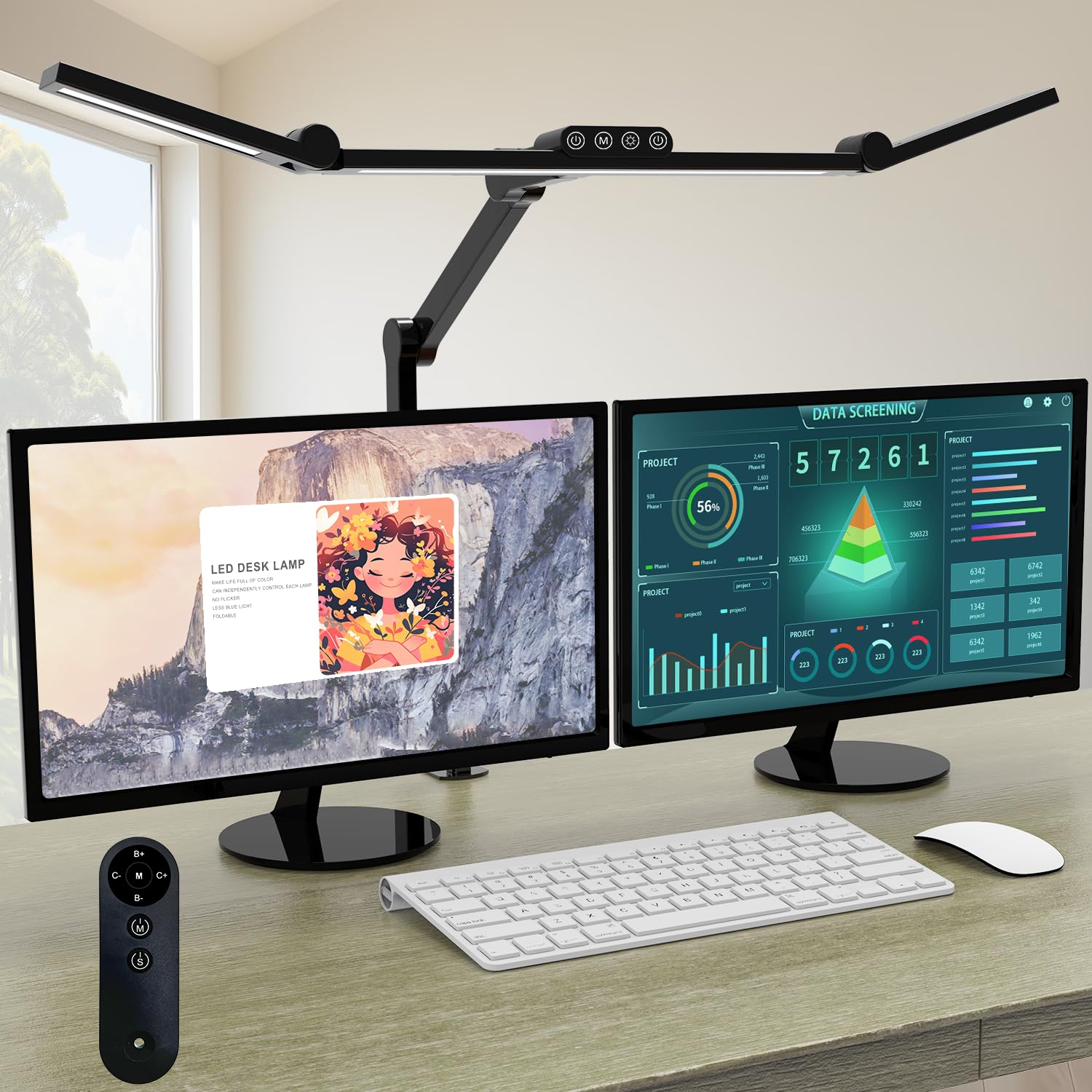 Micomlan desk lamp with clamp showing stable mounting for versatile desk setups.