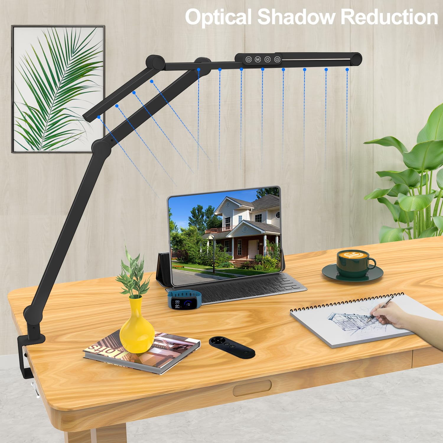 Micomlan desk lamp remote control offers convenient adjustments from a distance.