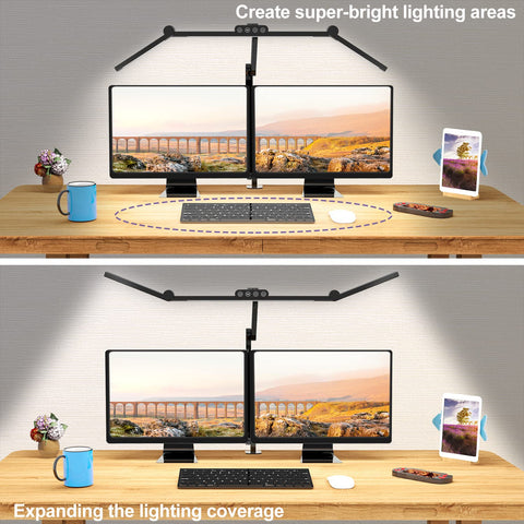 Micomlan LED desk lamp with ambient light sensor adjusts brightness.