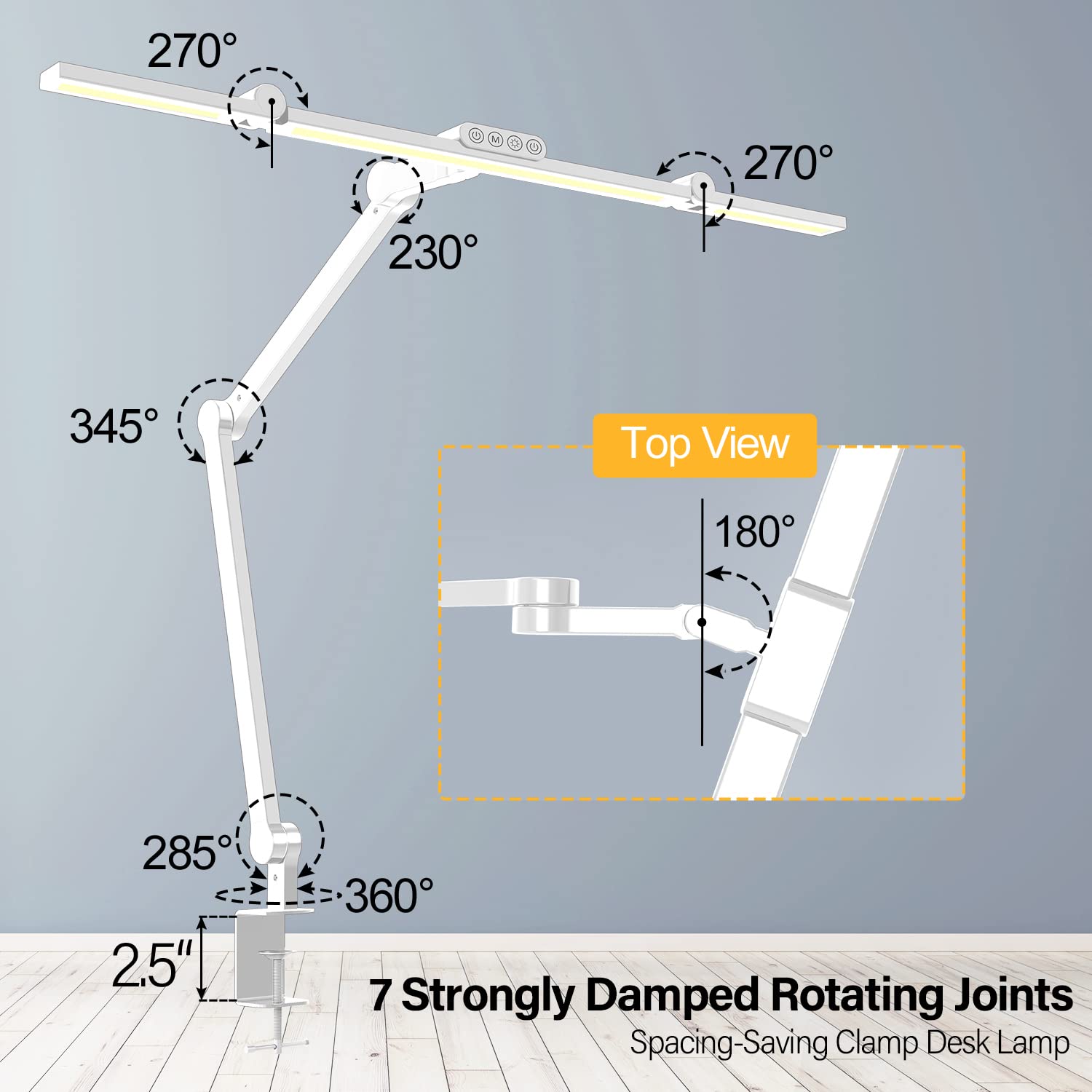 Micomlan 45° angled light focuses on the desk, reducing screen glare.