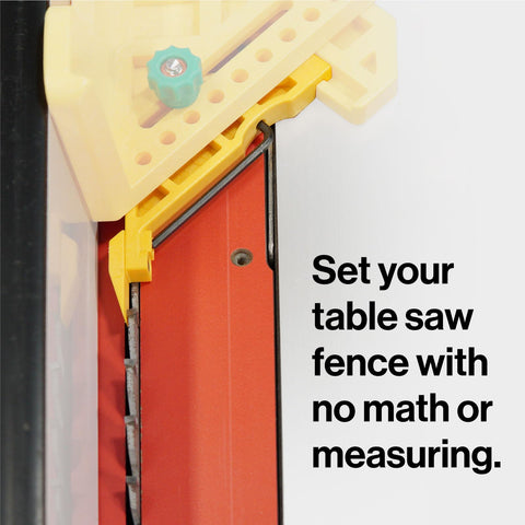 MICROJIG FitFinder Marking Wheel marks the 1/2 point directly on material.