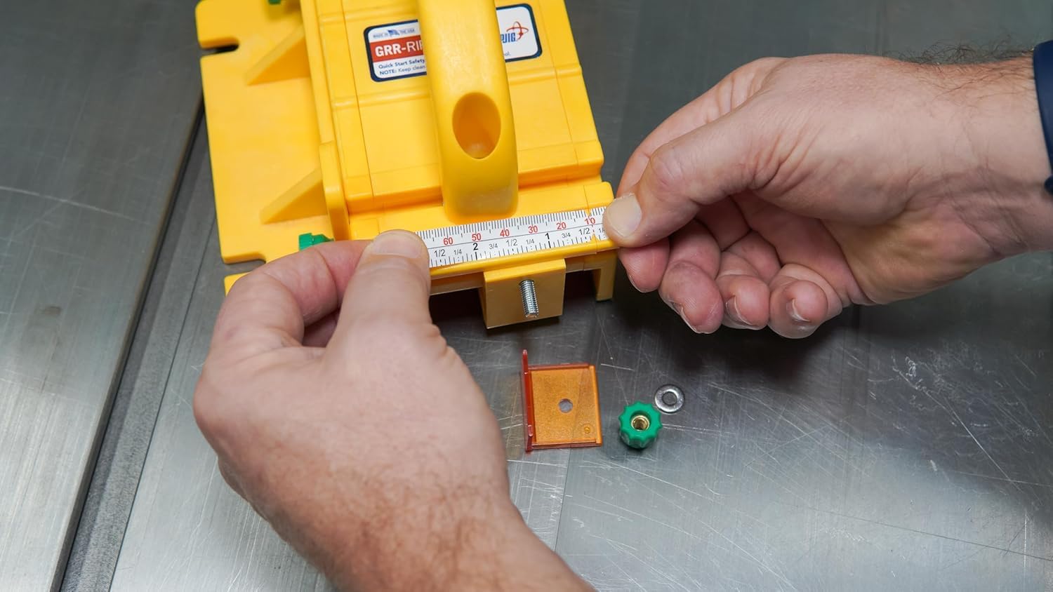 Microjig GRR-RIPPER+ Plus handle and legs assembly enables precise setup