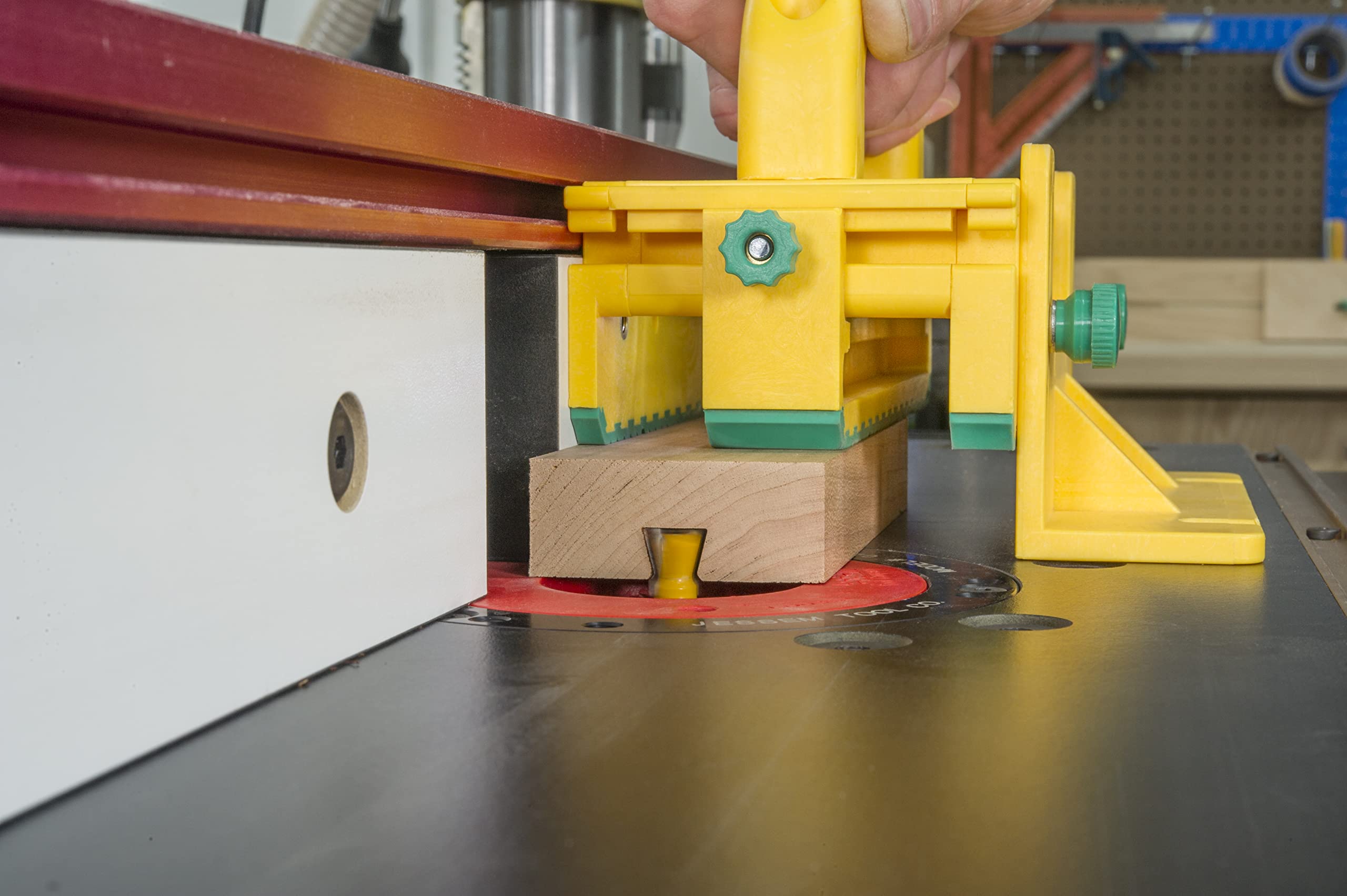 MICROJIG Matchfit dovetail bit wide base improves stability and reduces vibration.