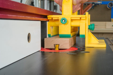 MICROJIG Matchfit dovetail bit wide base improves stability and reduces vibration.