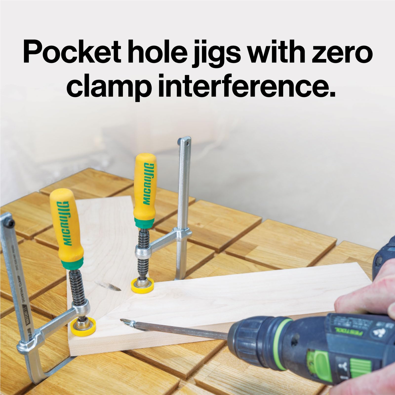 MICROJIG MatchFit Dovetail Clamps two-pack setup for flexibility.