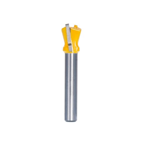 MicroJIG Matchfit Dovetail Router Bit highlights rounded corners to reduce tear-out during plywood work.