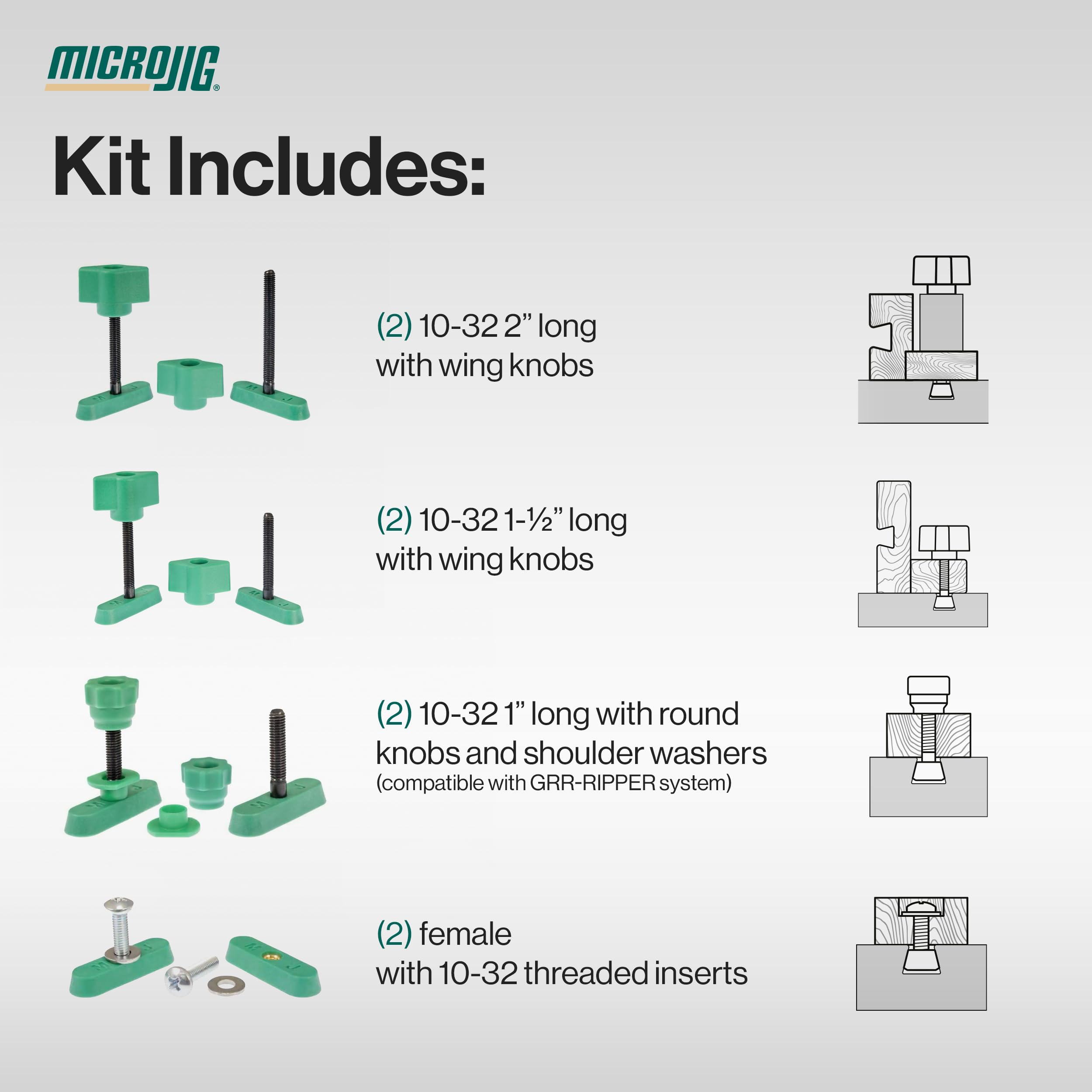 MICROJIG Matchfit system compatibility ensures easy integration with existing dovetail grooves.