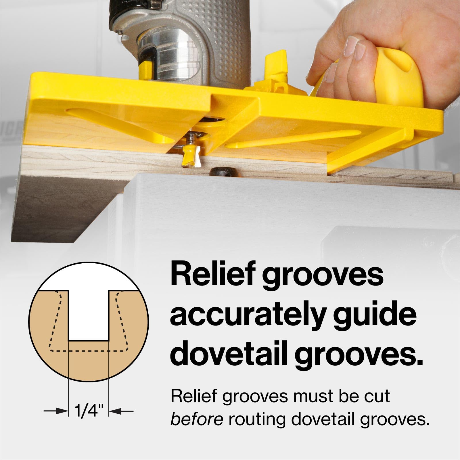 Bushing base adapter prepared for Porter-Cable style installation with the guide.