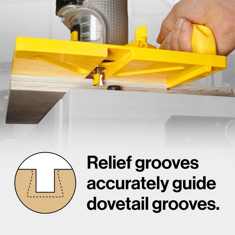 MICROJIG MatchFit Grid Router Guide 4-inch groove spacing shown on panel.