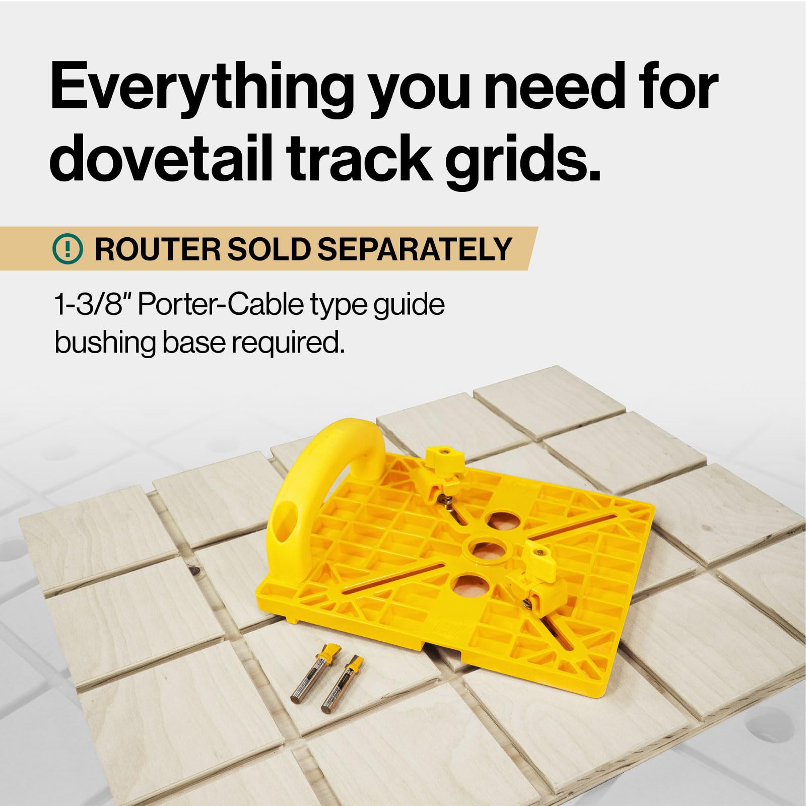 MICROJIG MatchFit Grid Router Guide kit-relief-bit enables quick groove relief.