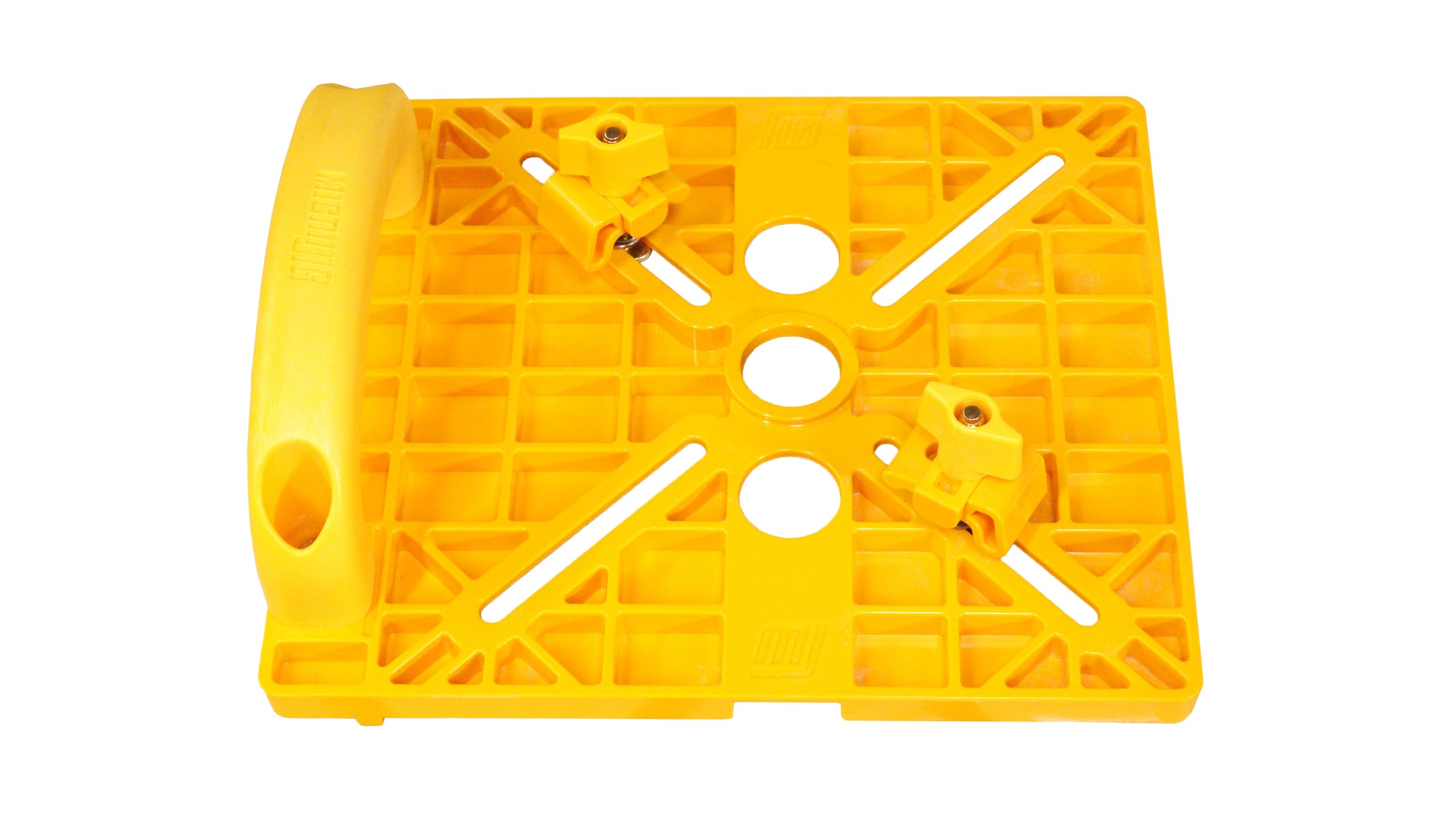 MICROJIG MatchFit Grid Router Guide outer base enables precise 4-inch grid grooves.
