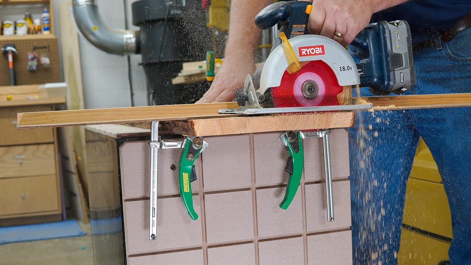 MicroJig MatchFit no-mar pad protects surfaces during use.