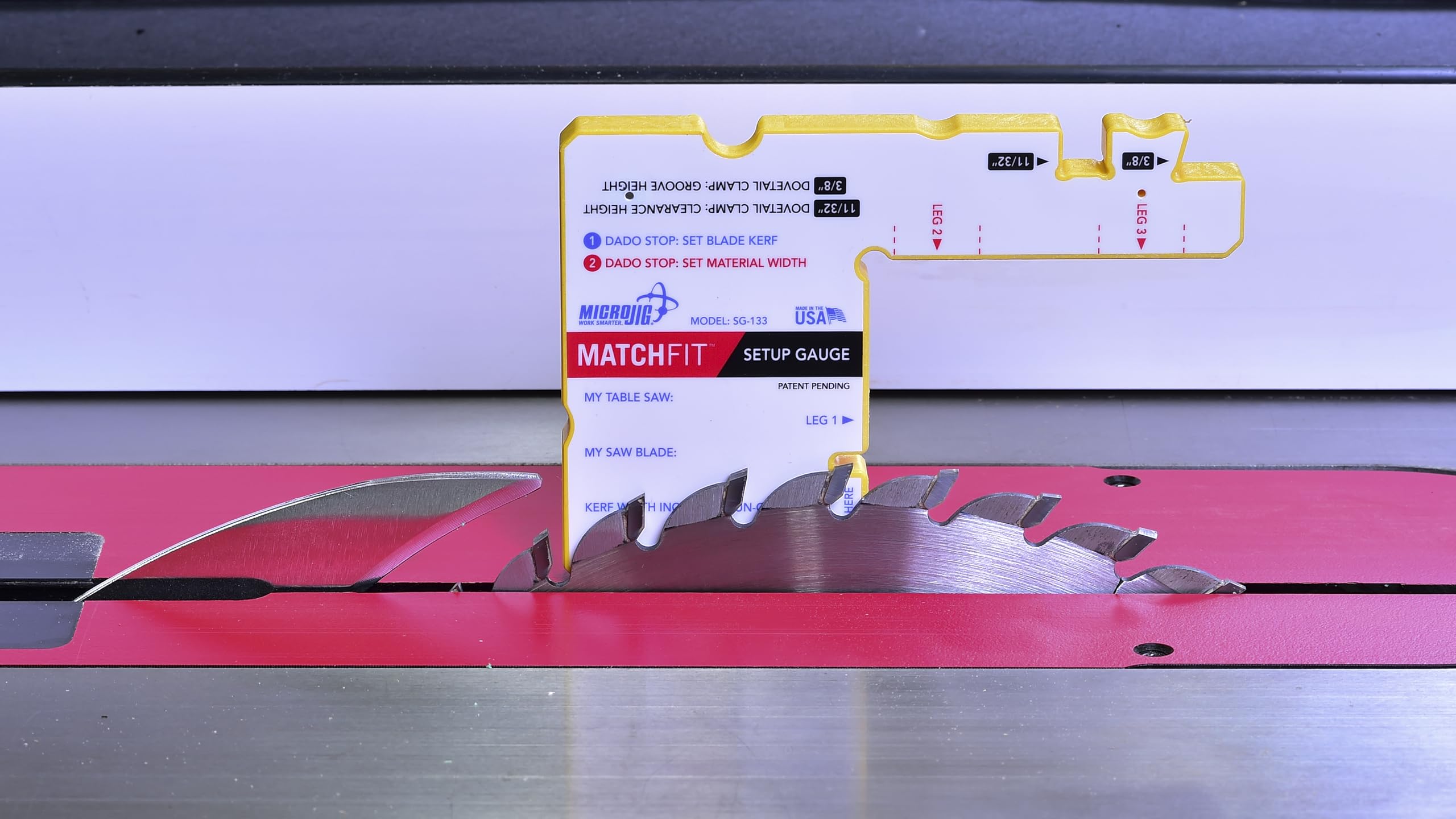 MICROJIG Matchfit SG-133 dado stop template supports quick, repeatable cuts.