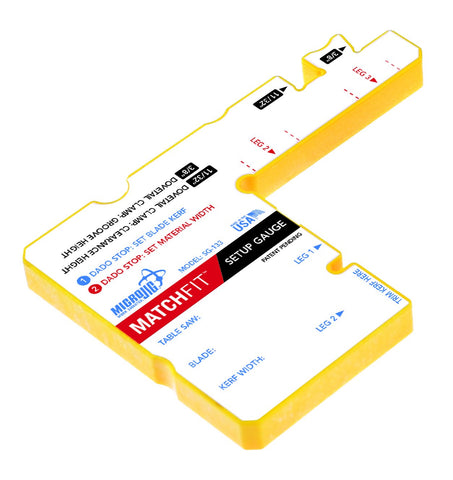 MICROJIG Matchfit SG-133 setup gauge enables fast, precise dado setup.