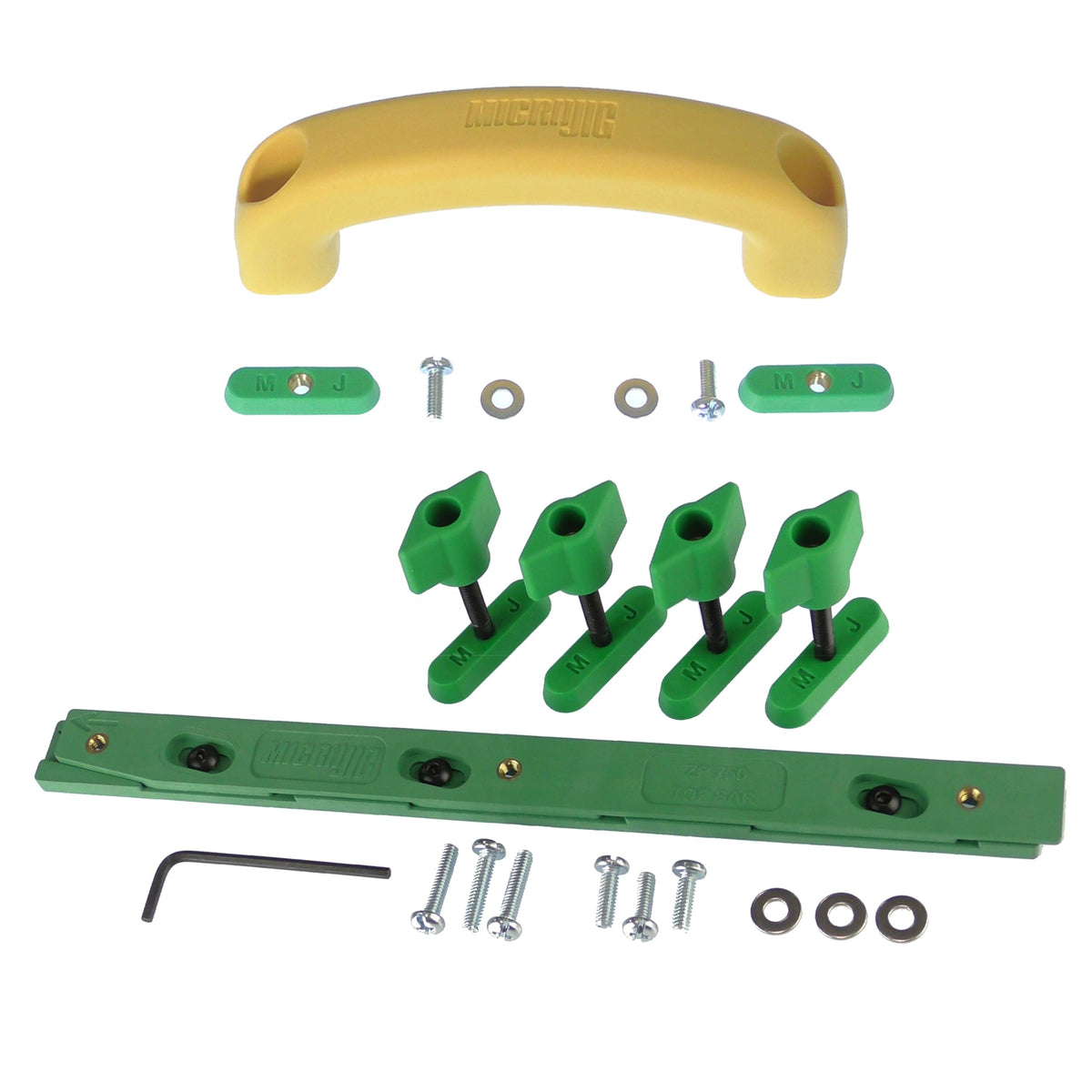 MICROJIG Zeroplay 360 Sled Kit pivoting assembly for precise guide alignment.