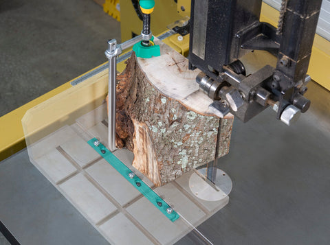 pair of zeroplay miter stops securing a long sled for stable, repeatable cuts