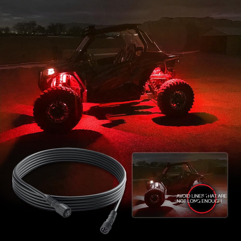 MICTUNING 2-pack extension wires for versatile LED setups.