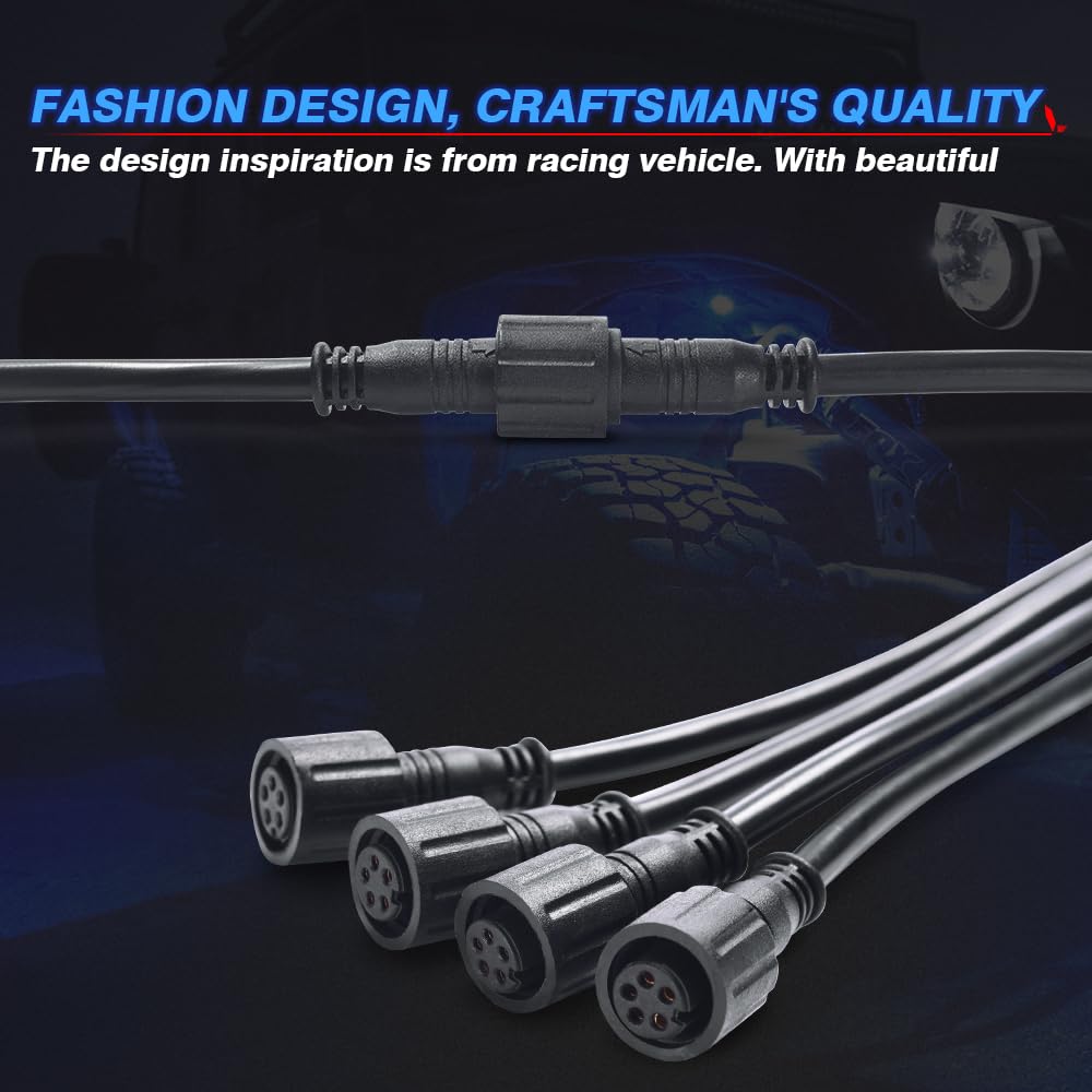 MICTUNING compatible with V1 RGBW wheel lights for extended runs.
