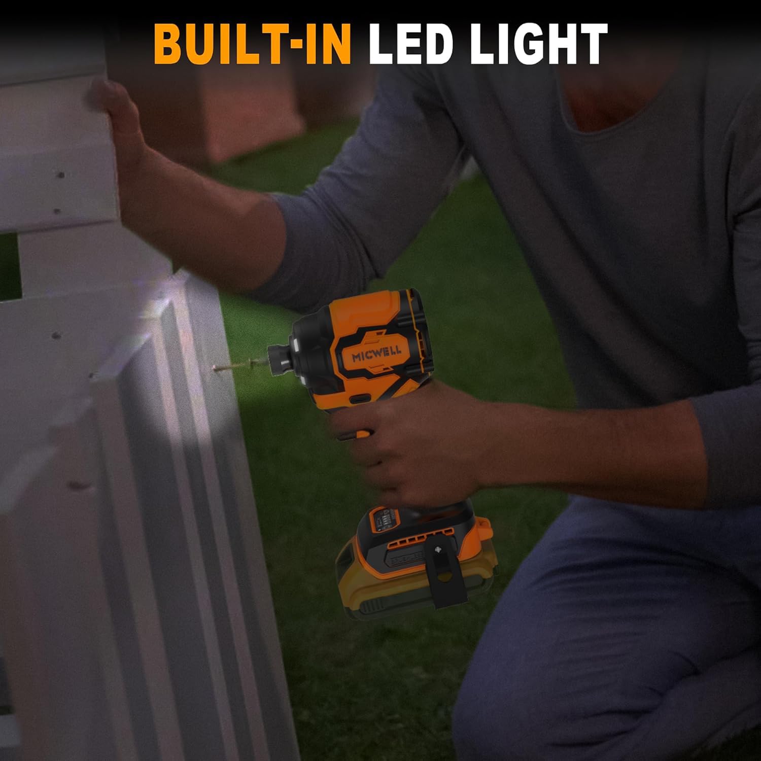 MICWELL built-in LED light illuminates dark work areas for safer operation.