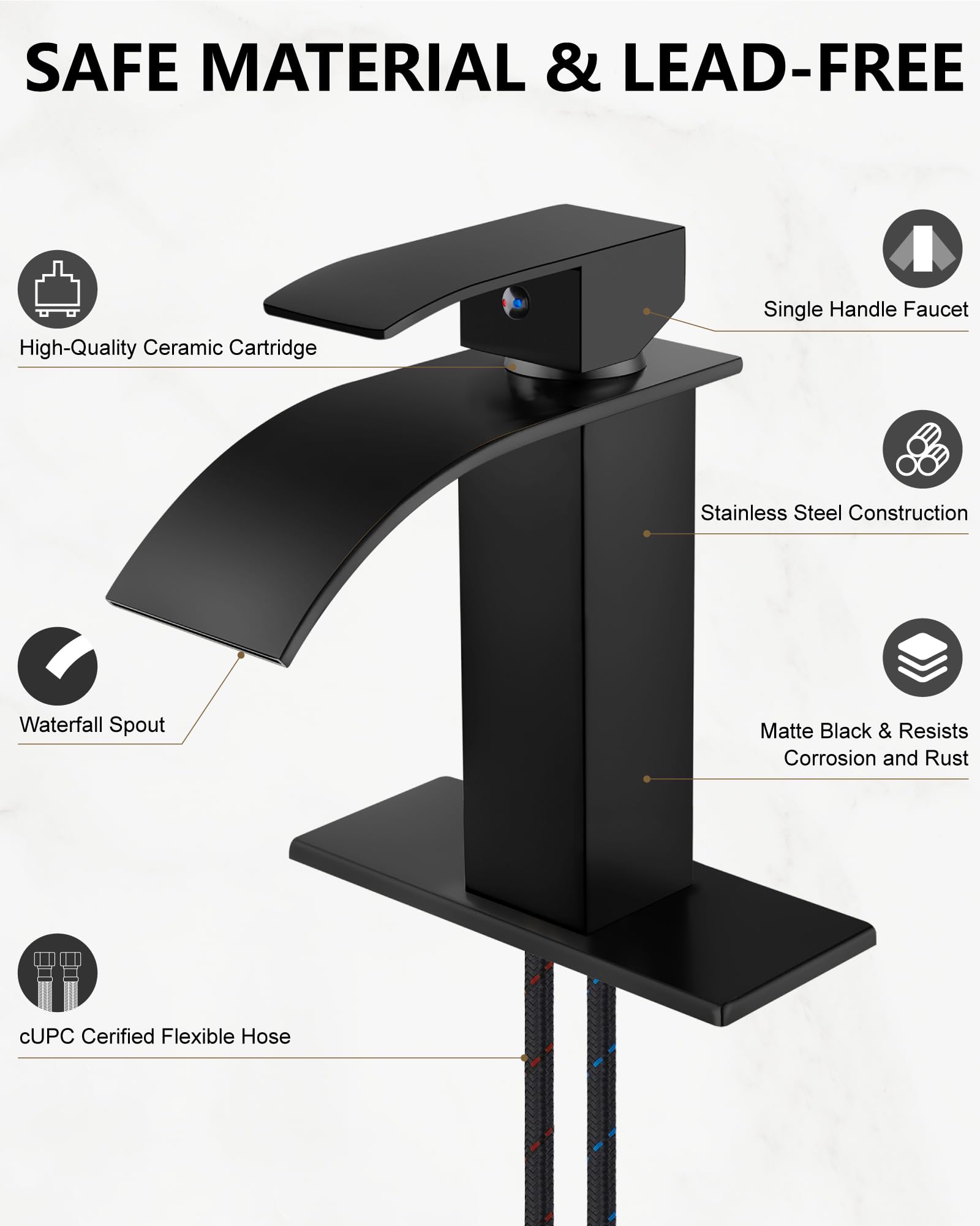 Midanya 3-hole deck-mount option for standard 4-inch centers