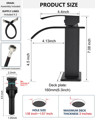 Midanya RV-compatible faucet for compact vanity spaces