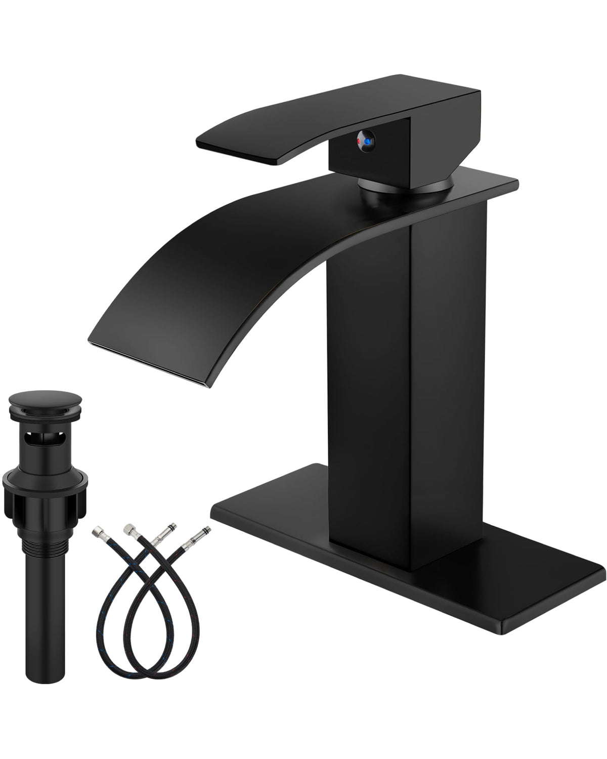 Midanya bathroom faucet with waterfall spout provides elegant, steady flow