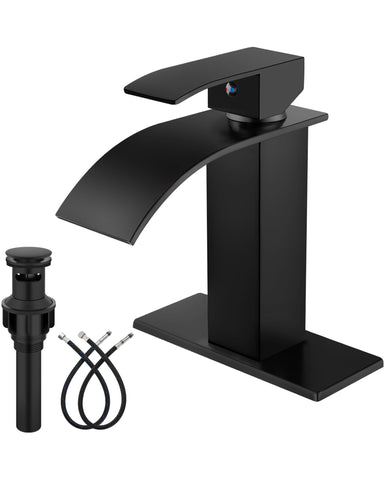 Midanya bathroom faucet with waterfall spout provides elegant, steady flow