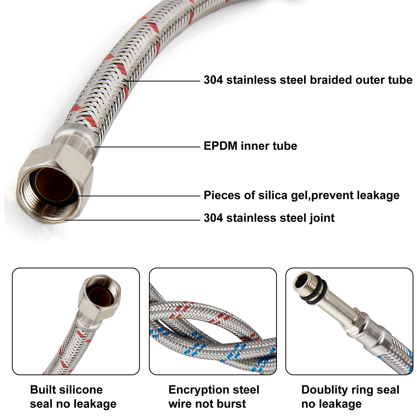 Midanya two-pack faucet hose kit ready for upgrades or replacements