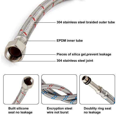 Midanya two-pack faucet hose kit ready for upgrades or replacements
