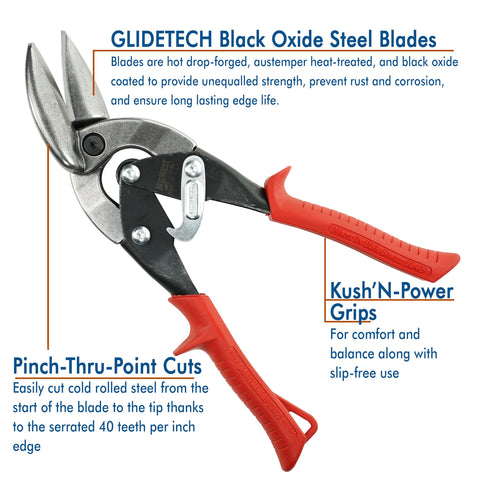 Closeup of Midwest Snips Blackout blades showing precision forged blades.