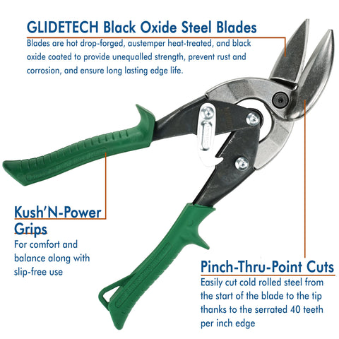 Midwest Snips Blackout pinch-thru-point cut demonstrates precise notch capability.