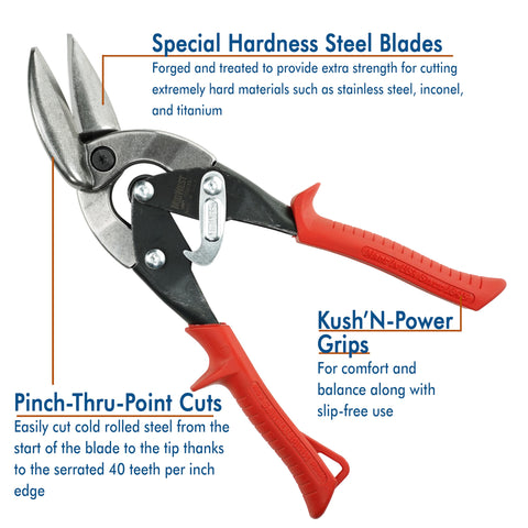 Midwest Snips glidetech blade close-up shows strong edge and durability.