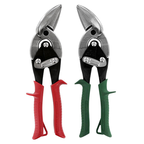 Midwest Snips MWT-6510C offset aviation snips for precise left and right curves.