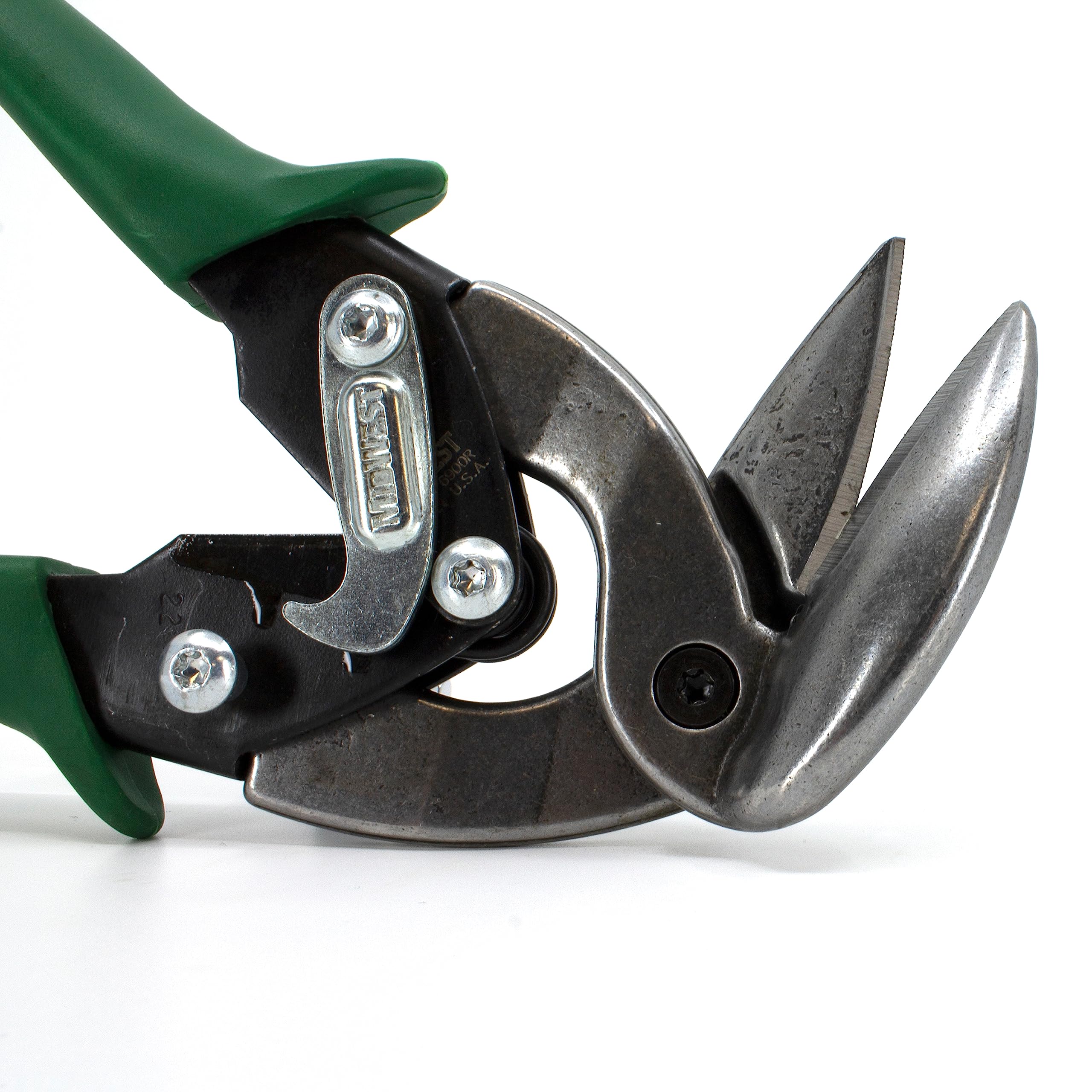 Midwest Snips MWT-6900R hardened steel edge for vinyl and aluminum.