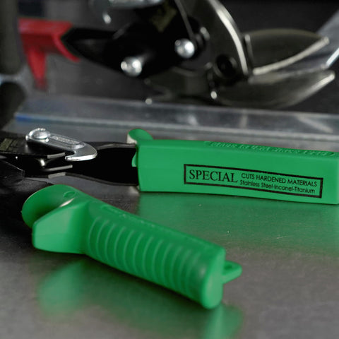 Midwest Snips offset blade design keeps material clear of the cut path.
