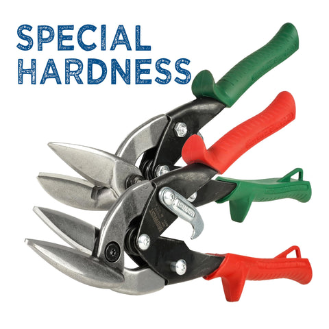 Midwest Snips MWT-SS6510C right offset cut demonstrates easy curved and long cuts.
