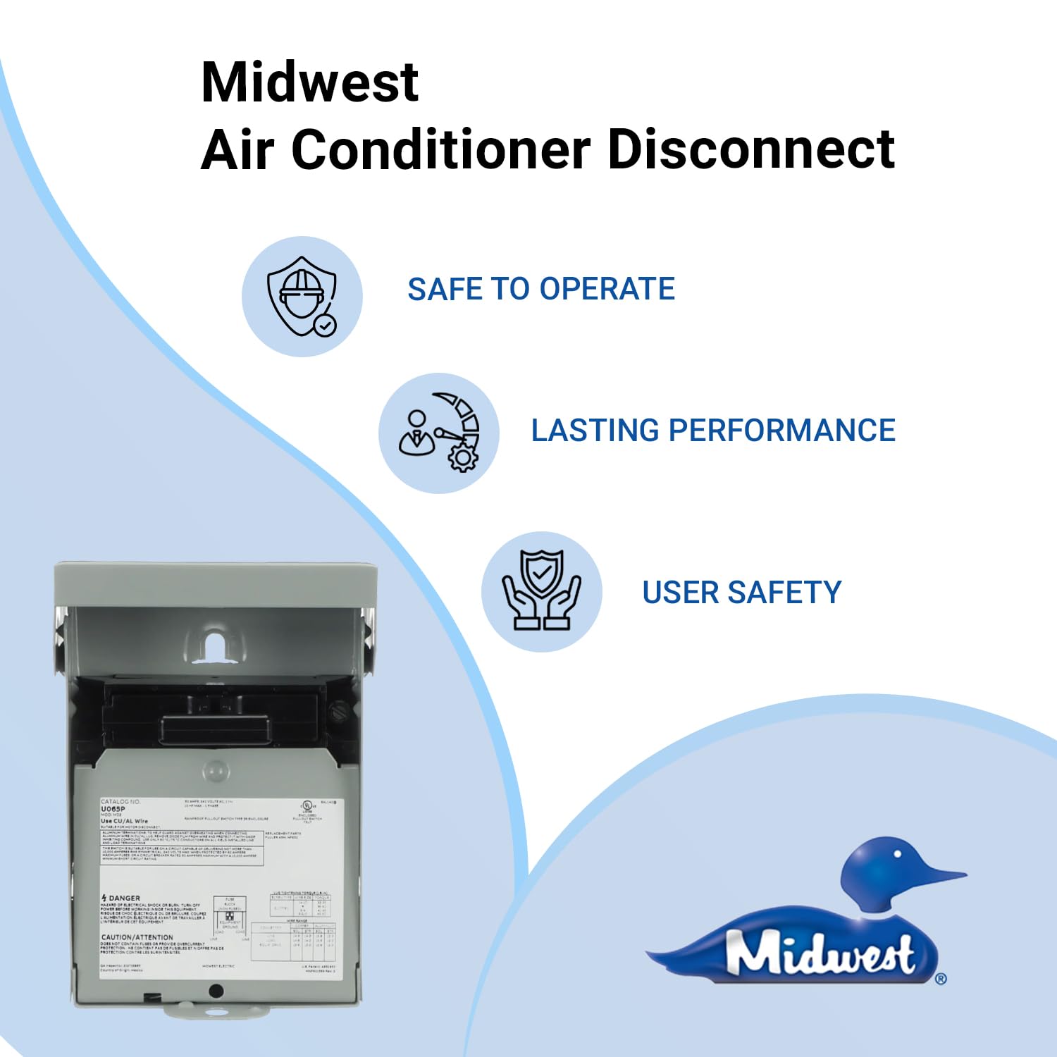 Midwest U065P zinc coated steel construction ensures durable outdoor performance