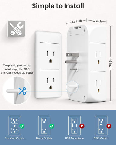Mifaso PD20W 1800J surge protector guards electronics from spikes.