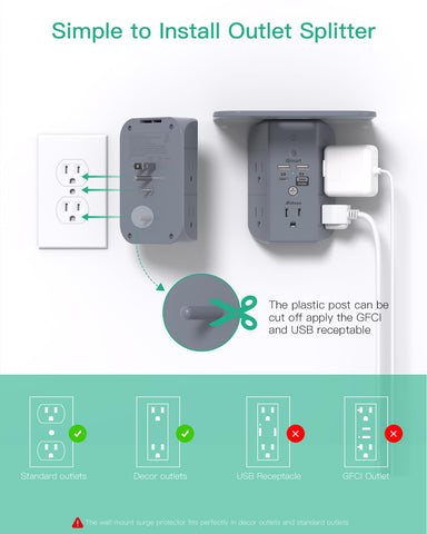 Mifaso PD20W 1800J surge protector protects electronics from spikes.