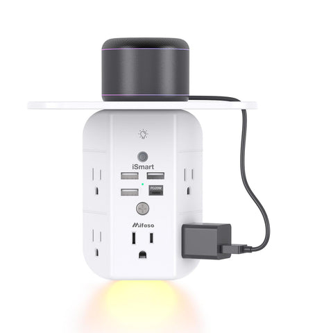 Mifaso PD20W wall outlet extender with five outlets for versatile charging.