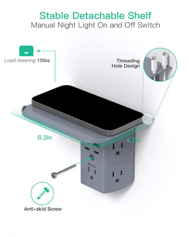 Mifaso PD20W wide side space fits large plugs and adapters.